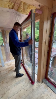 Montage der Balkontüren