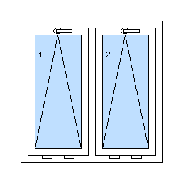 Doppelflügelfenster - Linker und rechter Flügel nur kippbar