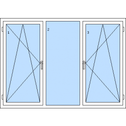 Dreiflügeliges Fenster