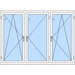 Dreiflügeliges Fenster