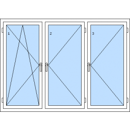 Dreiflügeliges Fenster