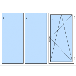 Dreiflügeliges Fenster