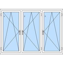 Dreiflügeliges Fenster