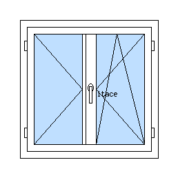 Zweiflügeliges Fenster ohne Pfosten - Linker Flügel nur öffenbar, rechter Dreh-Kipp-Flügel