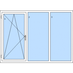 Dreiflügeliges Fenster
