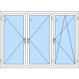 Dreiflügeliges Fenster